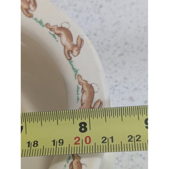 Vintage Signed Barbara Vernon Royal Doulton Bunnykins Oval Dish Riding Bikes - Picture 7 of 8